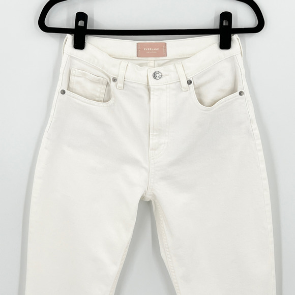 Everlane High Rise Straight Jeans in White - Picture 2 of 10